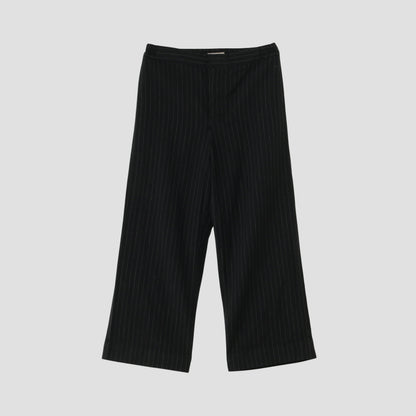 WOOL LINEN PINSTRIPE TROUSERS