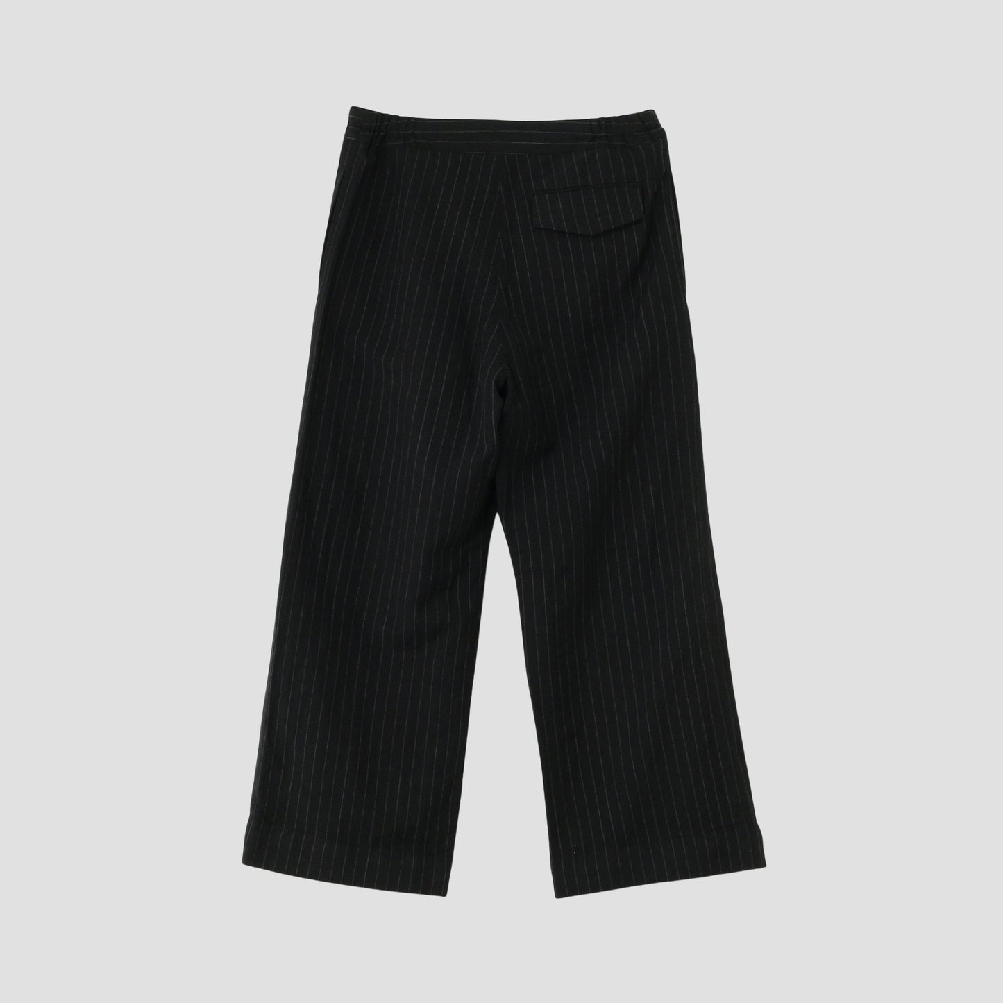 WOOL LINEN PINSTRIPE TROUSERS