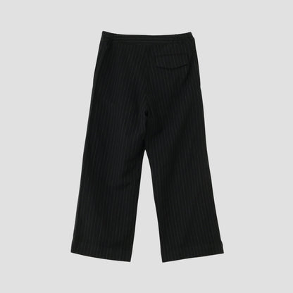 WOOL LINEN PINSTRIPE TROUSERS