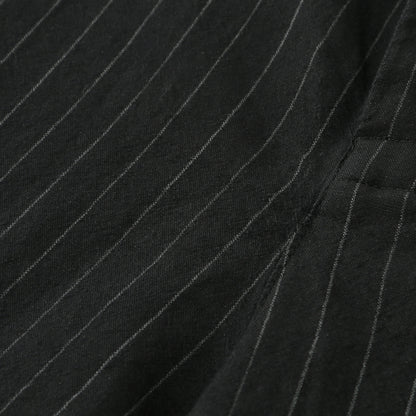 WOOL LINEN PINSTRIPE TROUSERS