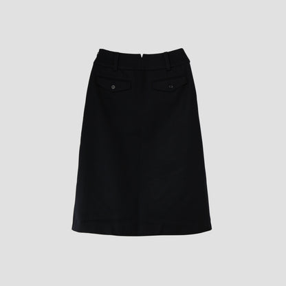 SOFT HERRINGBONE WOOL SKIRT