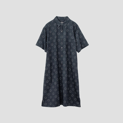 OUTLINE SPOT SILK DRESS