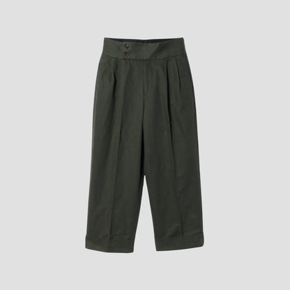 BRUSHED COTTON LINEN TROUSERS