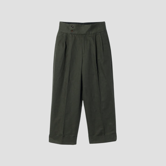BRUSHED COTTON LINEN TROUSERS