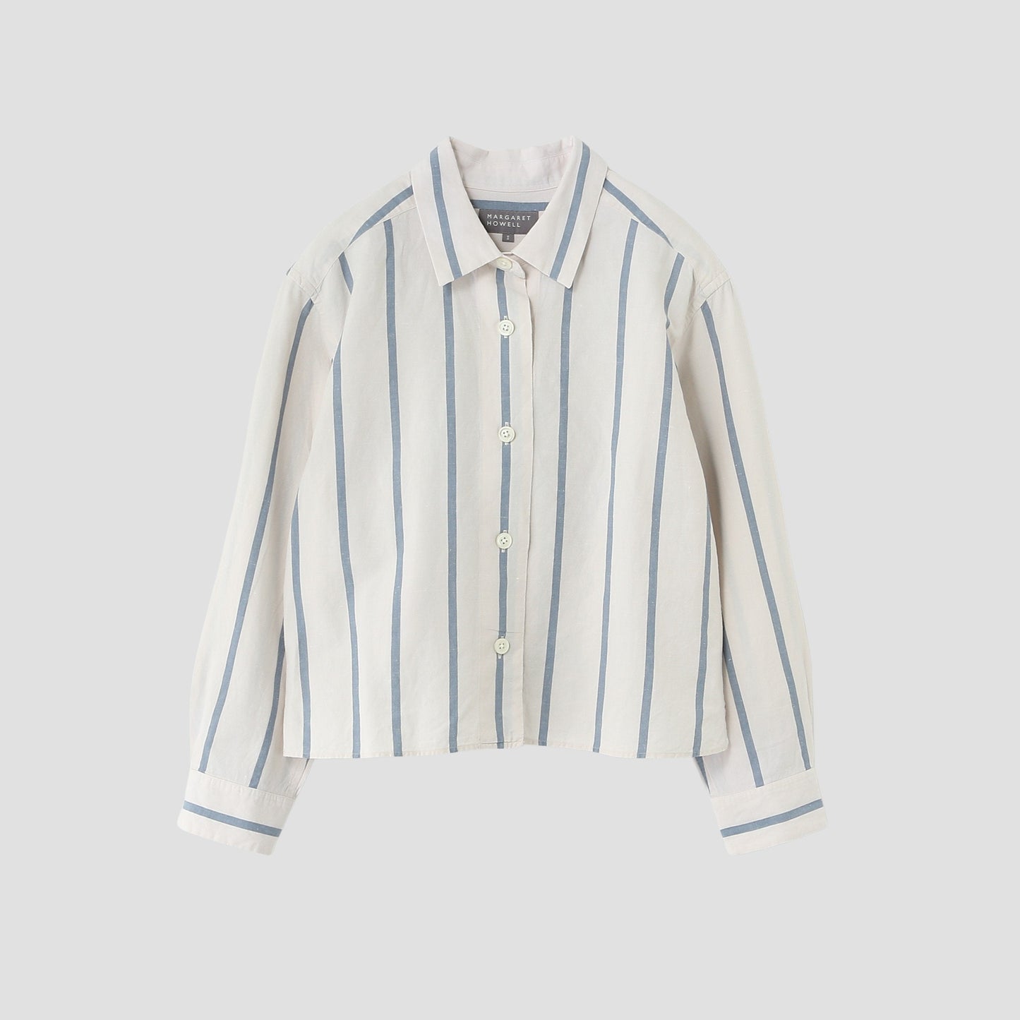 BOLD STRIPE COTTON LINEN SHIRT