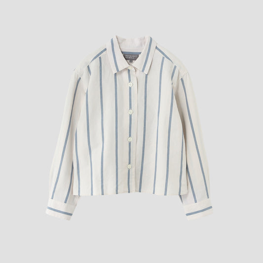 BOLD STRIPE COTTON LINEN SHIRT