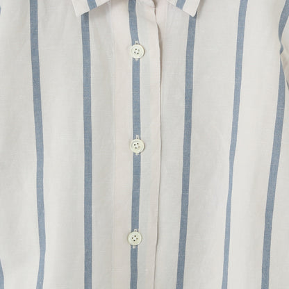 BOLD STRIPE COTTON LINEN SHIRT