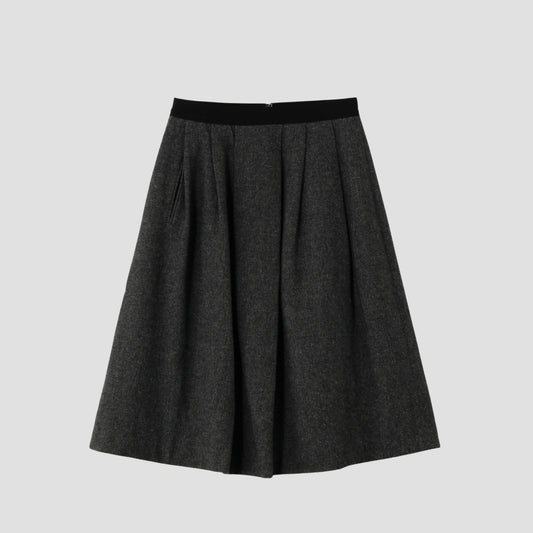 WOOL LINEN TWEED SKIRT