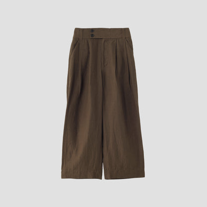 DENSE FINE LINEN POPLIN TROUSERS