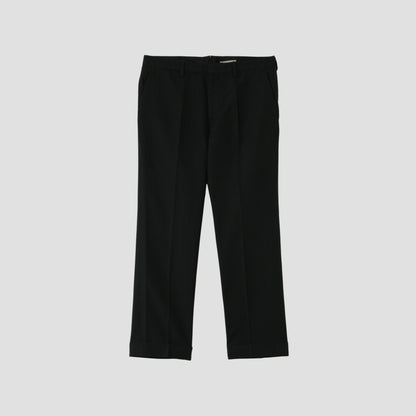 WOOL LINEN POPLIN TROUSERS