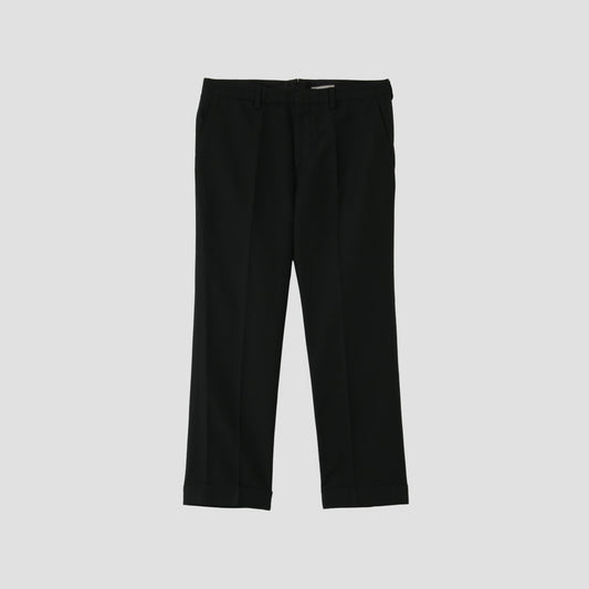 WOOL LINEN POPLIN TROUSERS
