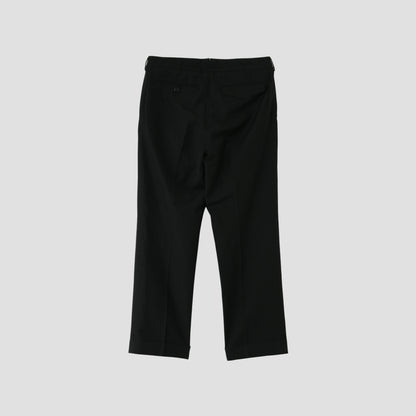 WOOL LINEN POPLIN TROUSERS