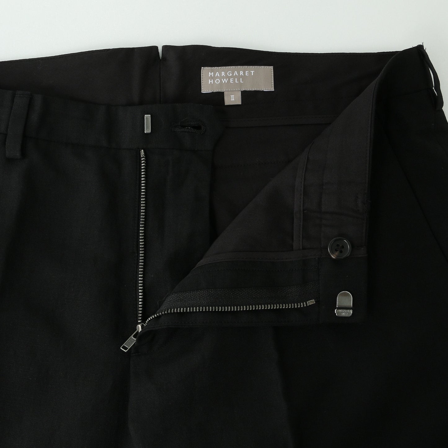 WOOL LINEN POPLIN TROUSERS