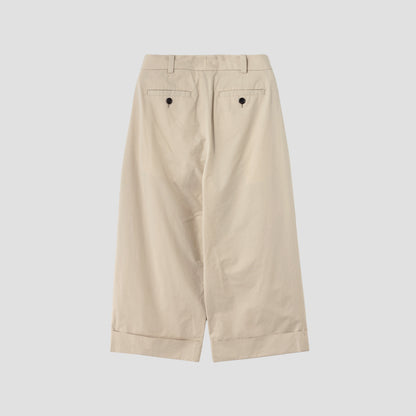 CRISP COTTON TWILL TROUSERS