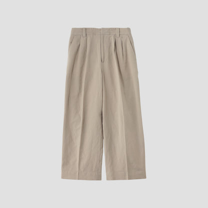 COTTON LINEN OXFORD TROUSERS