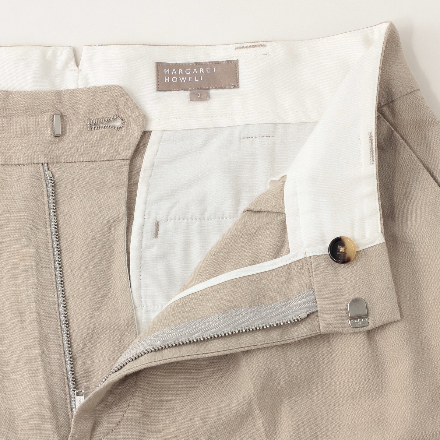 COTTON LINEN OXFORD TROUSERS