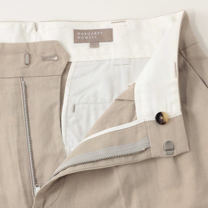 COTTON LINEN OXFORD TROUSERS