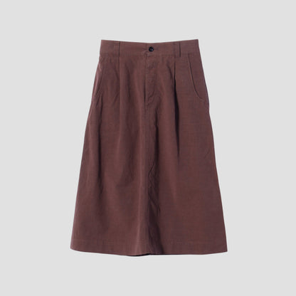 COTTON LINEN PLAIN WEAVE SKIRT
