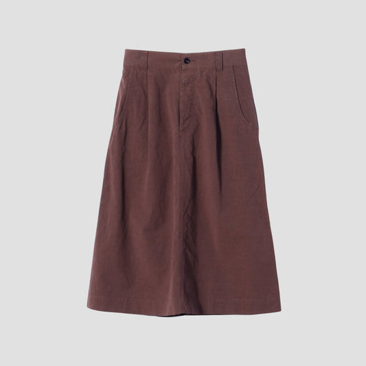 COTTON LINEN PLAIN WEAVE SKIRT