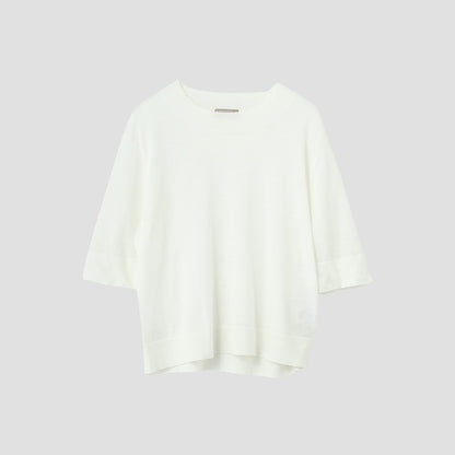 RAMIE COTTON DEEP RIB T SHIRT KNIT