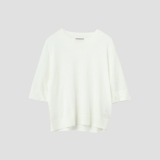 RAMIE COTTON DEEP RIB T SHIRT KNIT