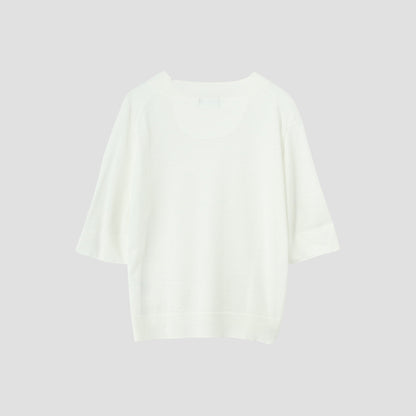 RAMIE COTTON DEEP RIB T SHIRT KNIT