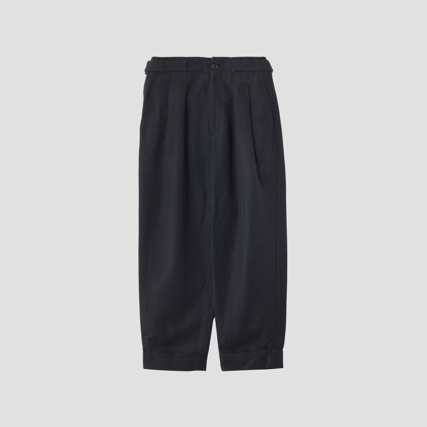LINEN WOOL TWILL TROUSERS