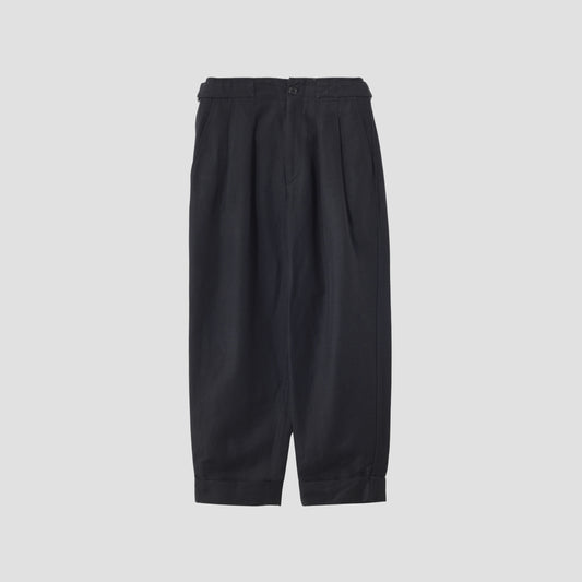 LINEN WOOL TWILL TROUSERS