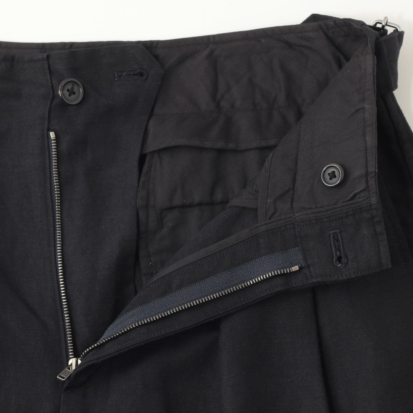 LINEN WOOL TWILL TROUSERS