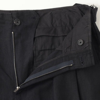 LINEN WOOL TWILL TROUSERS