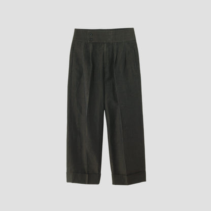 WASHED LINEN COTTON TROUSERS
