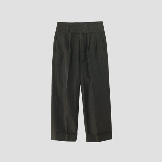WASHED LINEN COTTON TROUSERS
