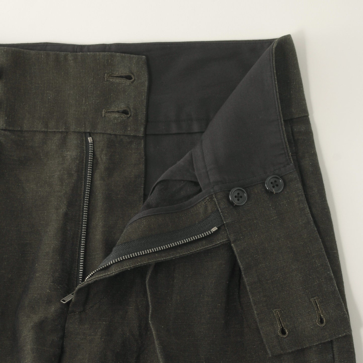 WASHED LINEN COTTON TROUSERS