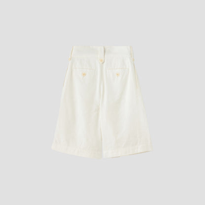 LINEN COTTON TWILL TROUSERS