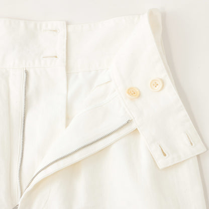 LINEN COTTON TWILL TROUSERS