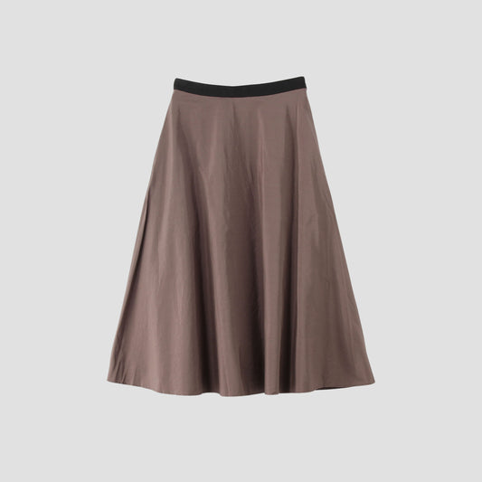 SILK COTTON POPLIN SKIRT