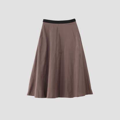 SILK COTTON POPLIN SKIRT