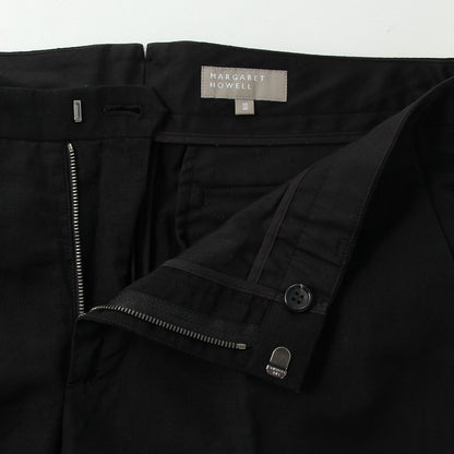 WOOL LINEN POPLIN TROUSERS