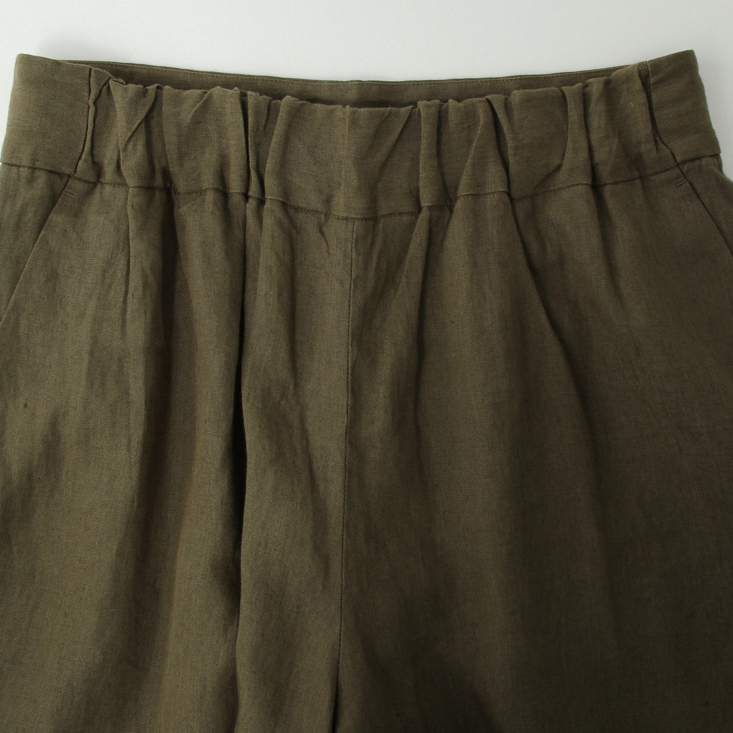 COATED LINEN PLAINWEAVE TROUSERS