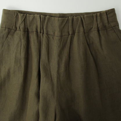 COATED LINEN PLAINWEAVE TROUSERS