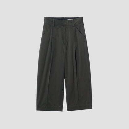 DENSE FINE COTTON TWILL TROUSERS