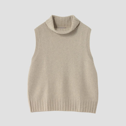 SLEEVELESS ROLL NECK KNIT