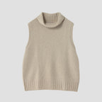 SLEEVELESS ROLL NECK KNIT