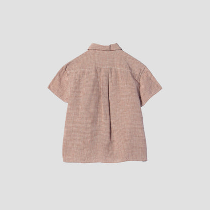 TRI GINGHAM LINEN  SHIRT