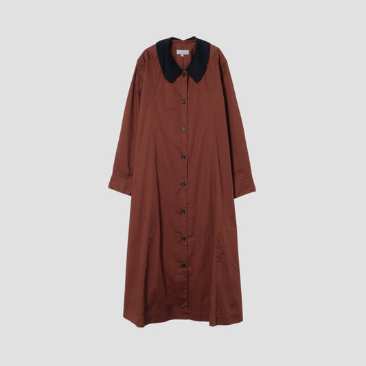 WASHED COTTON SATIN DRESS