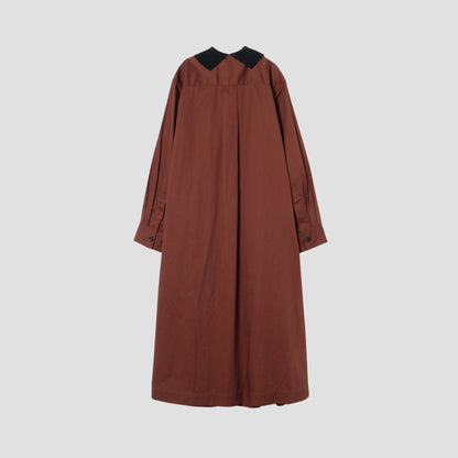 WASHED COTTON SATIN DRESS