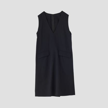 DRY WOOL TWILL CHAMBRAY DRESS