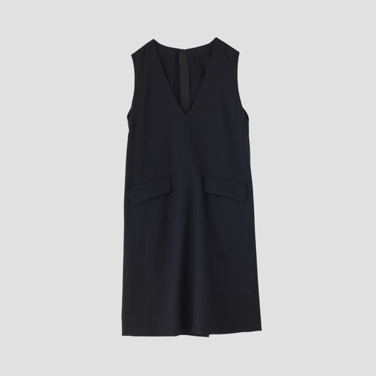 DRY WOOL TWILL CHAMBRAY DRESS