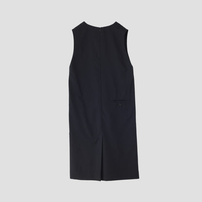 DRY WOOL TWILL CHAMBRAY DRESS