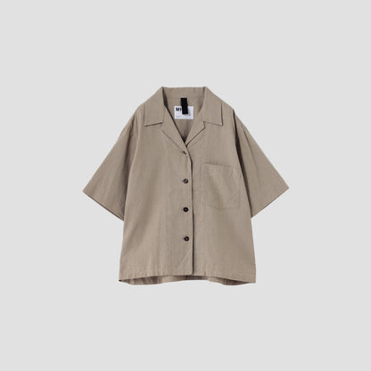 FADED LINEN COTTON PLAINWEAVE SHIRT